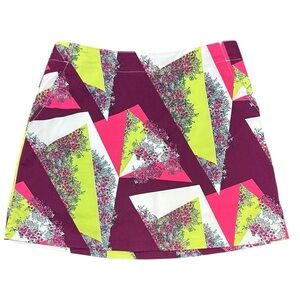 Lady Hagen Golf Geometric Floral Patchwork Skort 6 Pockets Pickleball activewear